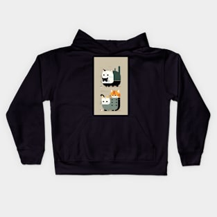 Abstract Cat Reverie: A Whiskered Symphony in Color Kids Hoodie